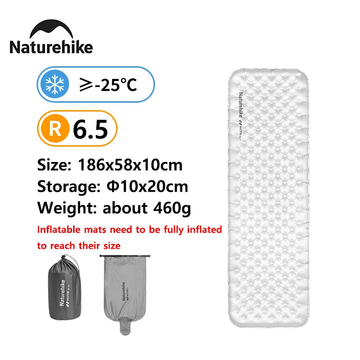Naturehike Ultralight Camping Air Mattress with High R-Value for Winter