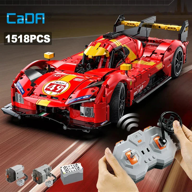 Cada Remote Control Flame Racing Car Model - 1518Pcs Building Blocks