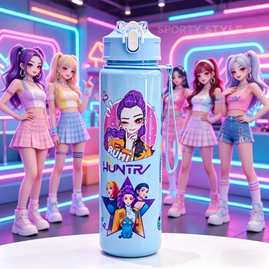 Fun 3D Printed Cartoon Water Bottle - Portable, Leakproof, 750ml