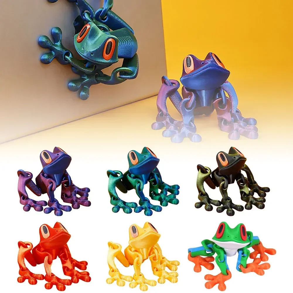 Movable 3D Printed Tree Frog Ornament - Unique Kitchen & Office Decor
