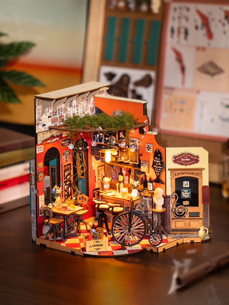 Robotime DIY Cheers Bar & Dining Dollhouse - Charming Miniature Home