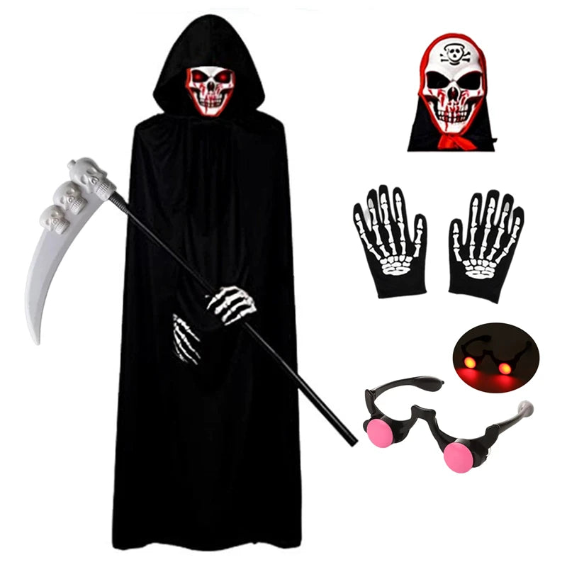 Glow-in-the-Dark Grim Reaper Costume for Kids - Scary Halloween Outfit