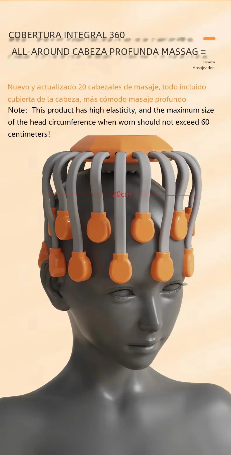 20-Head Red Light Scalp Massager – Stress Relief & Wellness