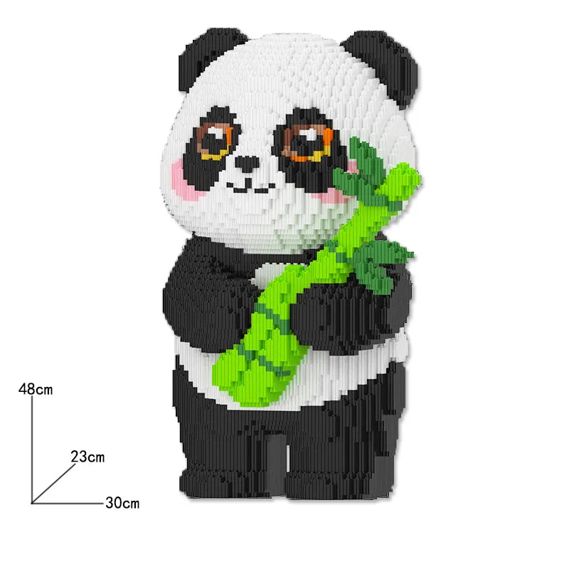 Cowboy Camouflage Panda Building Blocks - Fun 3D Puzzle Toy