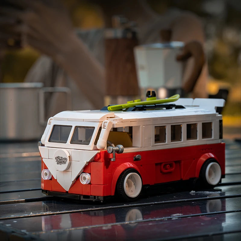 JIMITU Retro Campervan Building Blocks - Fun Mini Model Toy for Kids