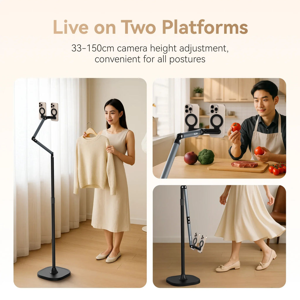 TELESIN Magnetic Phone Stand - Adjustable for Perfect Streaming