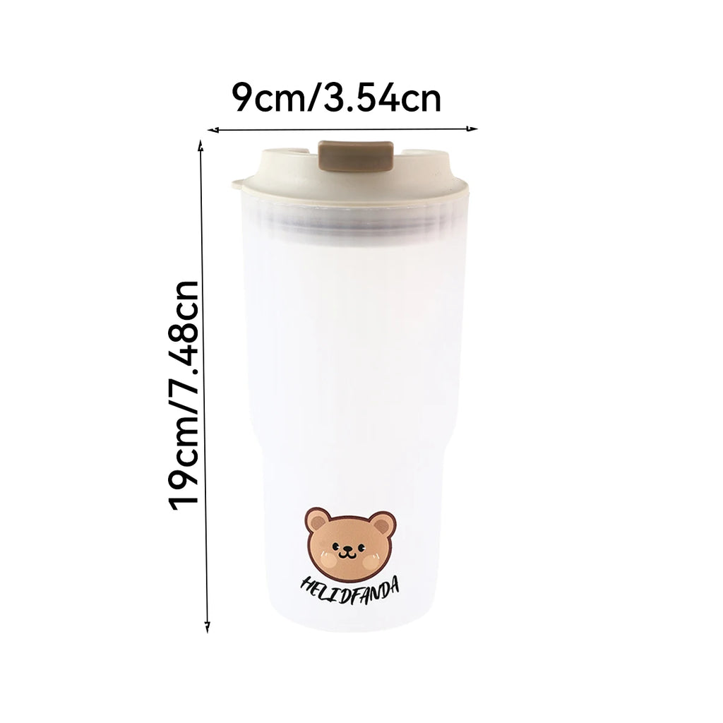 Cute Bear Large Capacity Water Bottle – Leak-Proof Tumbler