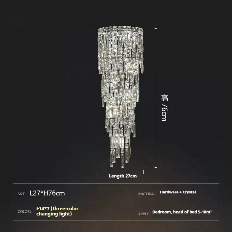 Elegant Modern Crystal Wall Lamp for Living Room & Staircase Decor