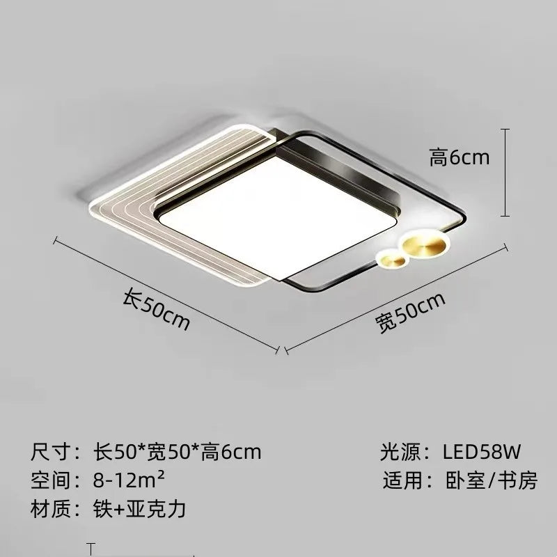Nordic Double Square Acrylic LED Ceiling Lamp for Modern Spaces