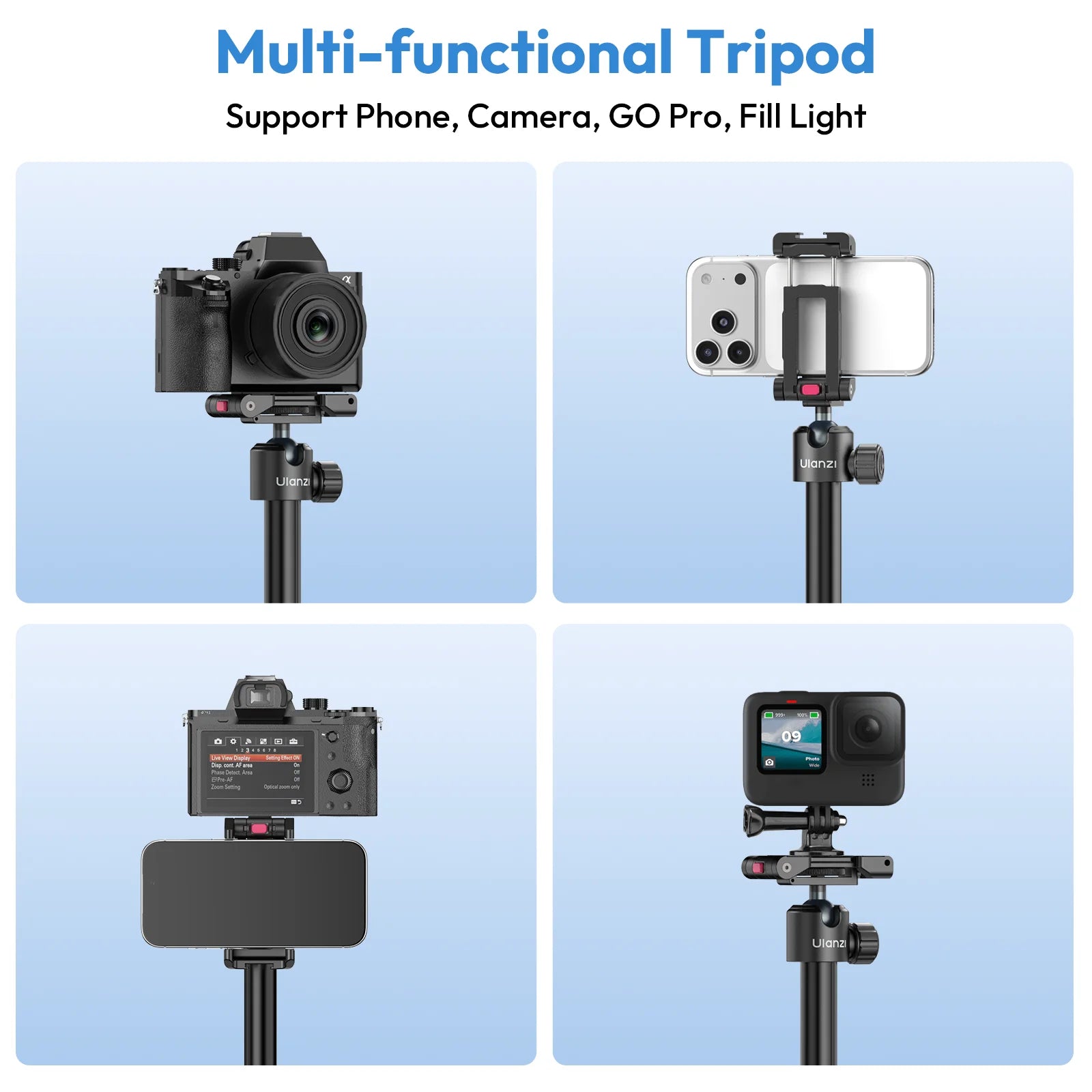 Ulanzi MT-44 B Universal Phone Tripod - 1.5M Selfie Stick with Bluetooth