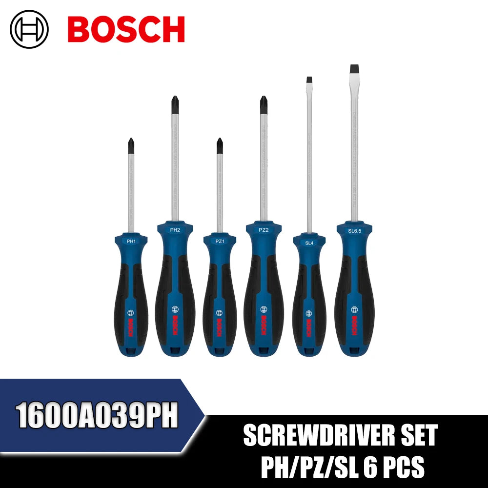Bosch 6-Piece Screwdriver Set - High Power & Comfort Grip