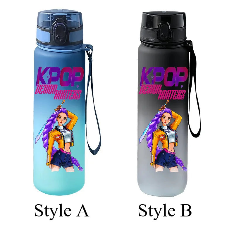 650ml Gradient Frosted Sports Water Bottle with Leak-Proof Lid