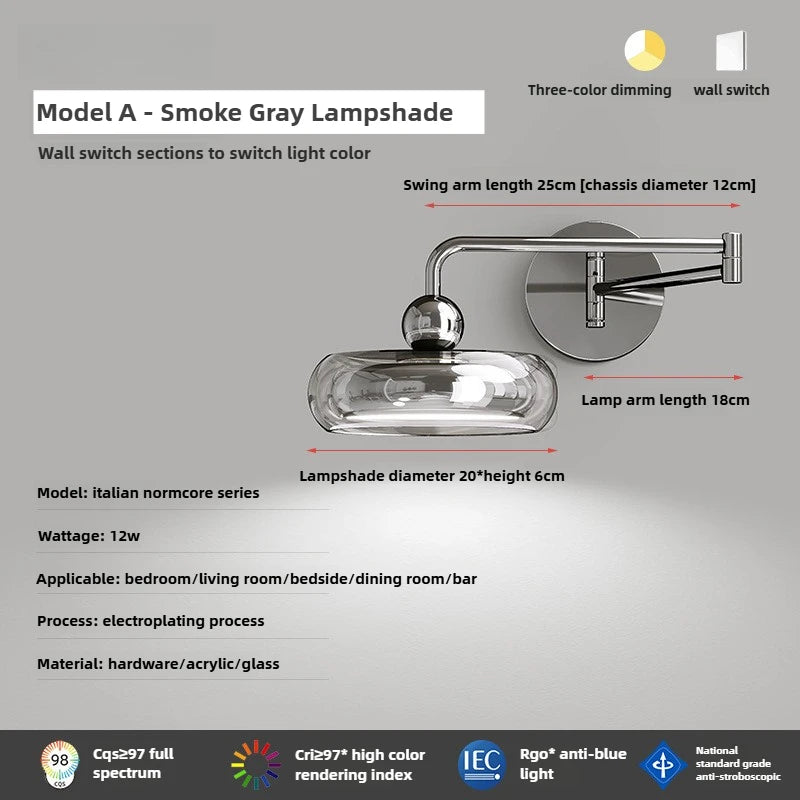 Adjustable Italian Minimalist Luxury Wall Lamp - LED Design