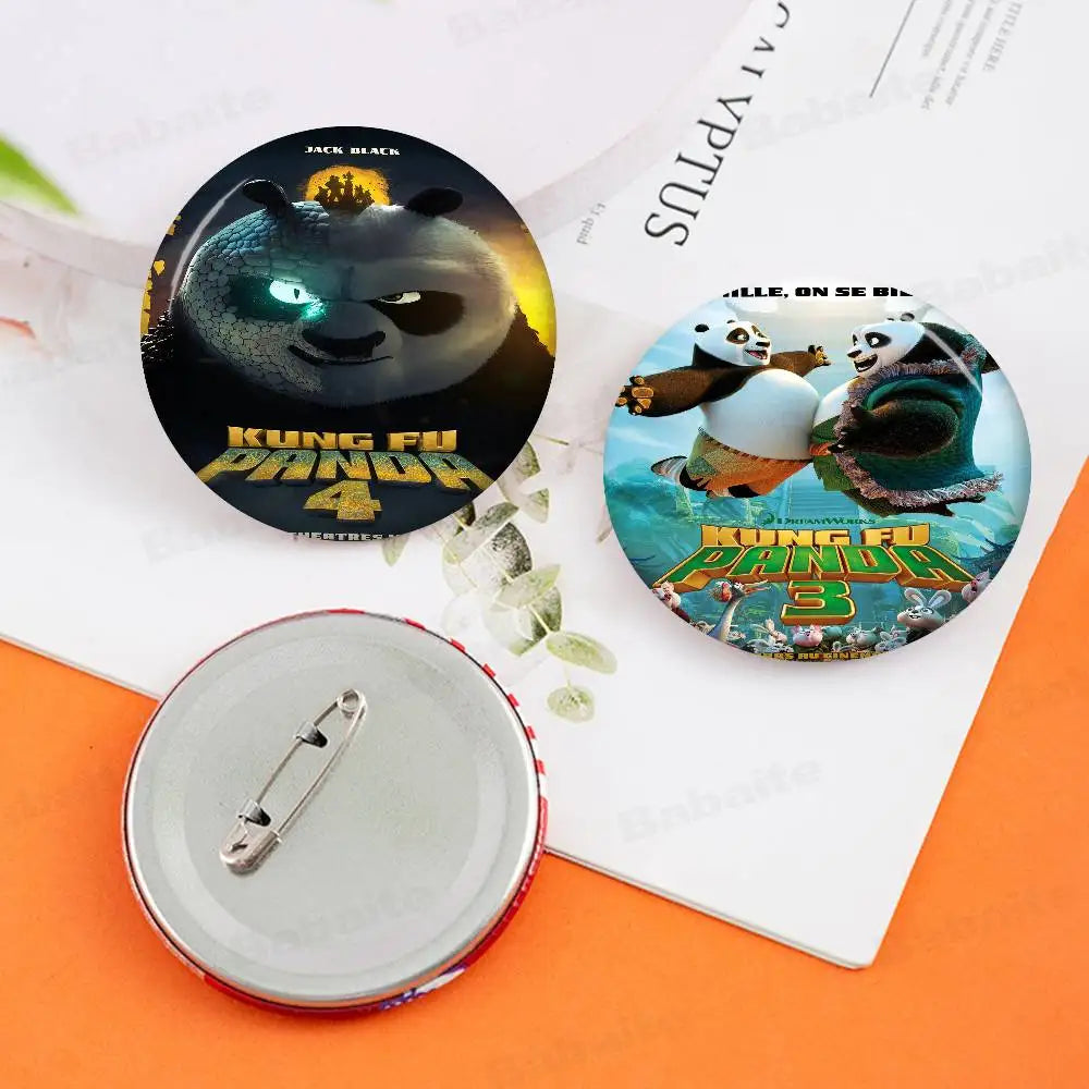 K-Kung F-Fu Panda Skateboard Brooch - Fun Collectible Badge