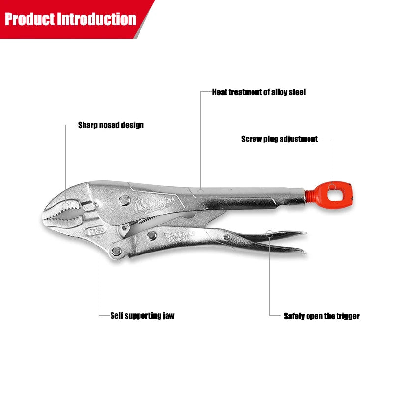 Milwaukee 48-22-3421 Curved Jaw Locking Pliers - Heavy Duty Grip