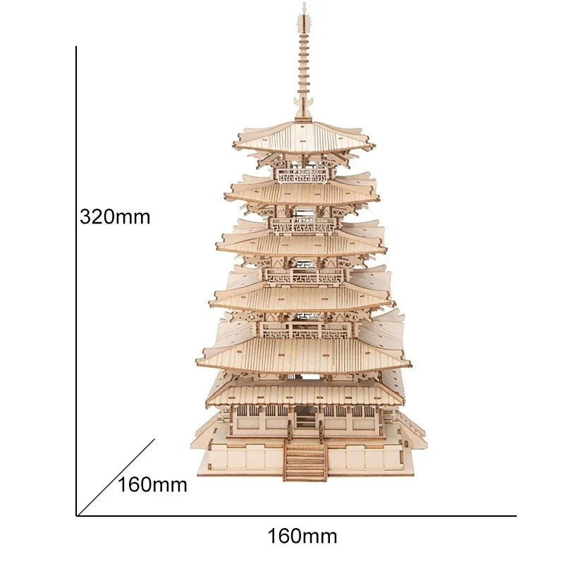 Robotime 3D Wooden Puzzle Kit: Build Big Ben & Tower Bridge