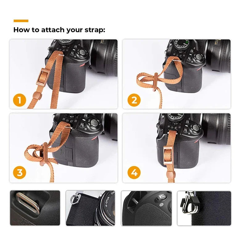 Adjustable Retro Cotton & Leather Camera Strap for SLR & DSLR Cameras