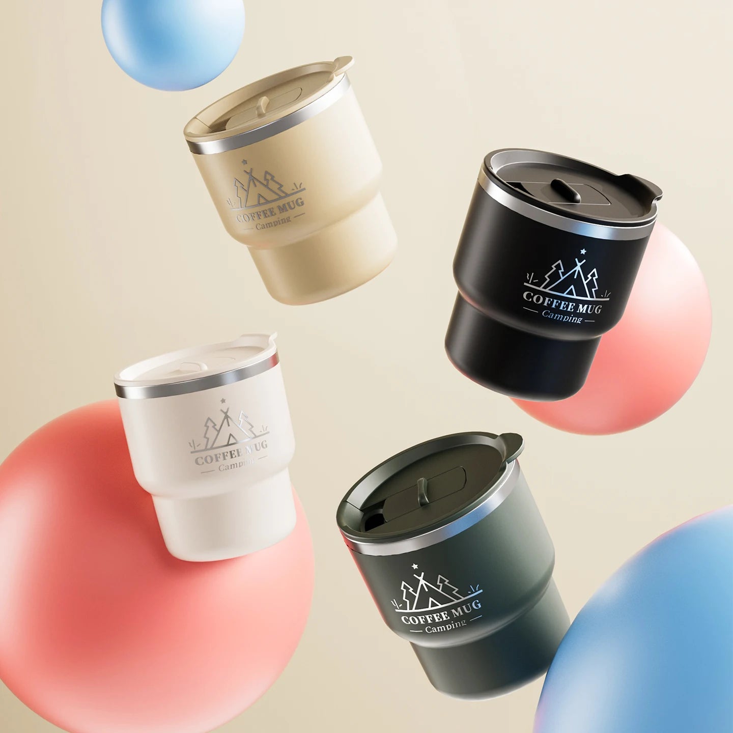 Double Layer Insulated Coffee Cup with Lid - Leak-Proof Design