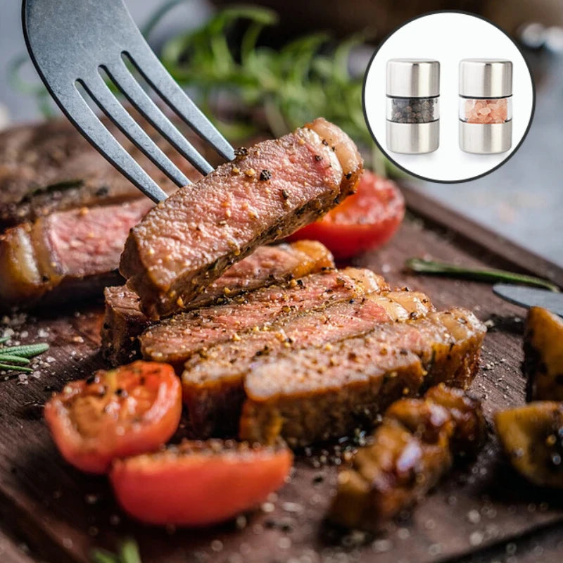 Stainless Steel Mini Grinder | Portable Salt & Pepper Mill for Spices