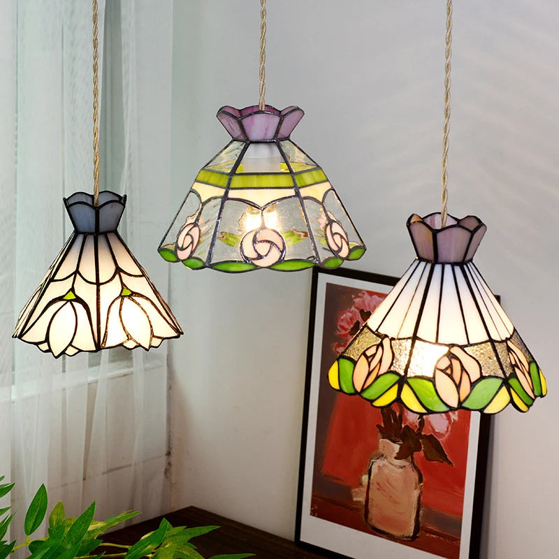 Vintage Pendant Lamp - Colorful Glass Chandelier for Home Decor