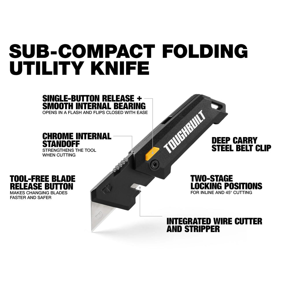 ToughBuilt Folding Utility Knife – Compact & Versatile Cutting Tool