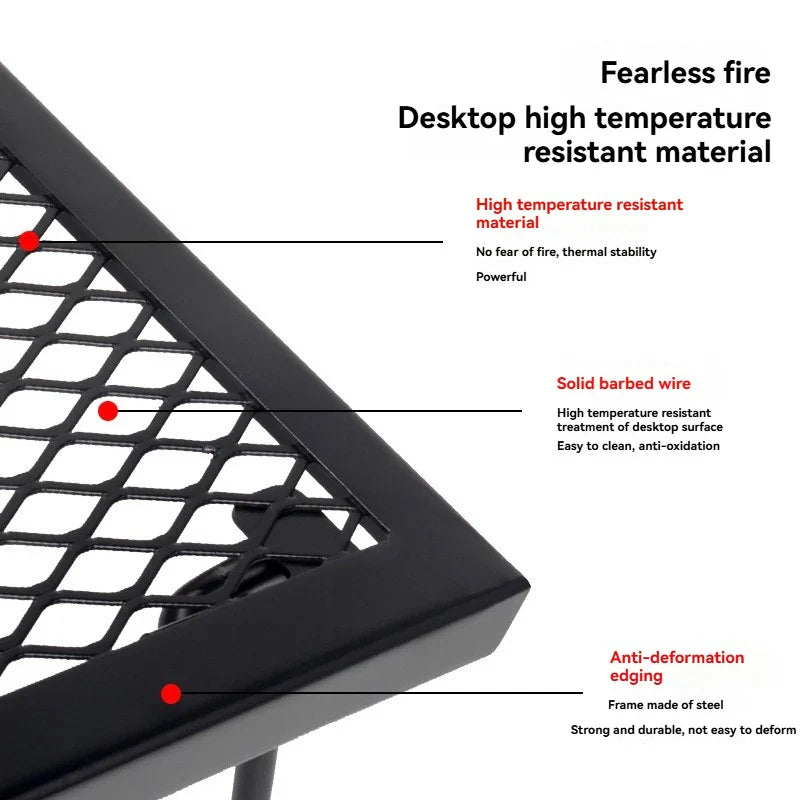 Heavy Duty Foldable Campfire Grill Grate - Perfect for Outdoor BBQs