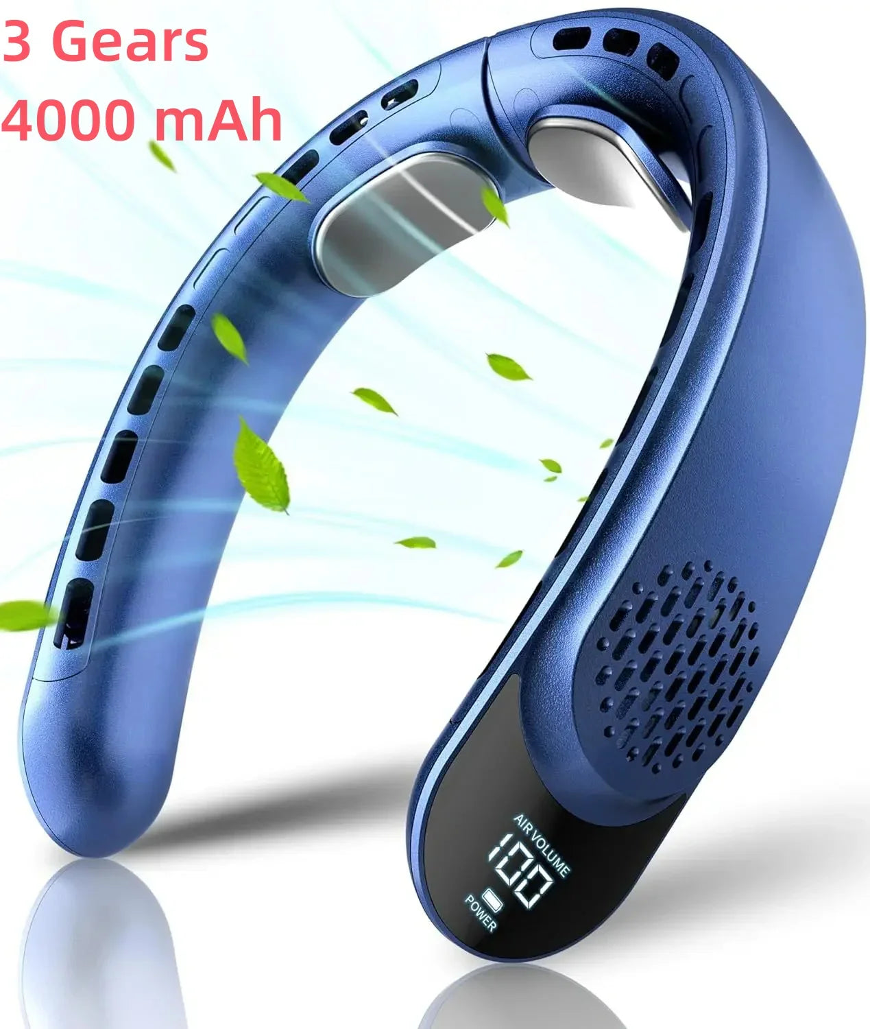 Rechargeable Neck Fan with 4000mAh Battery & LED Display - Stay Cool