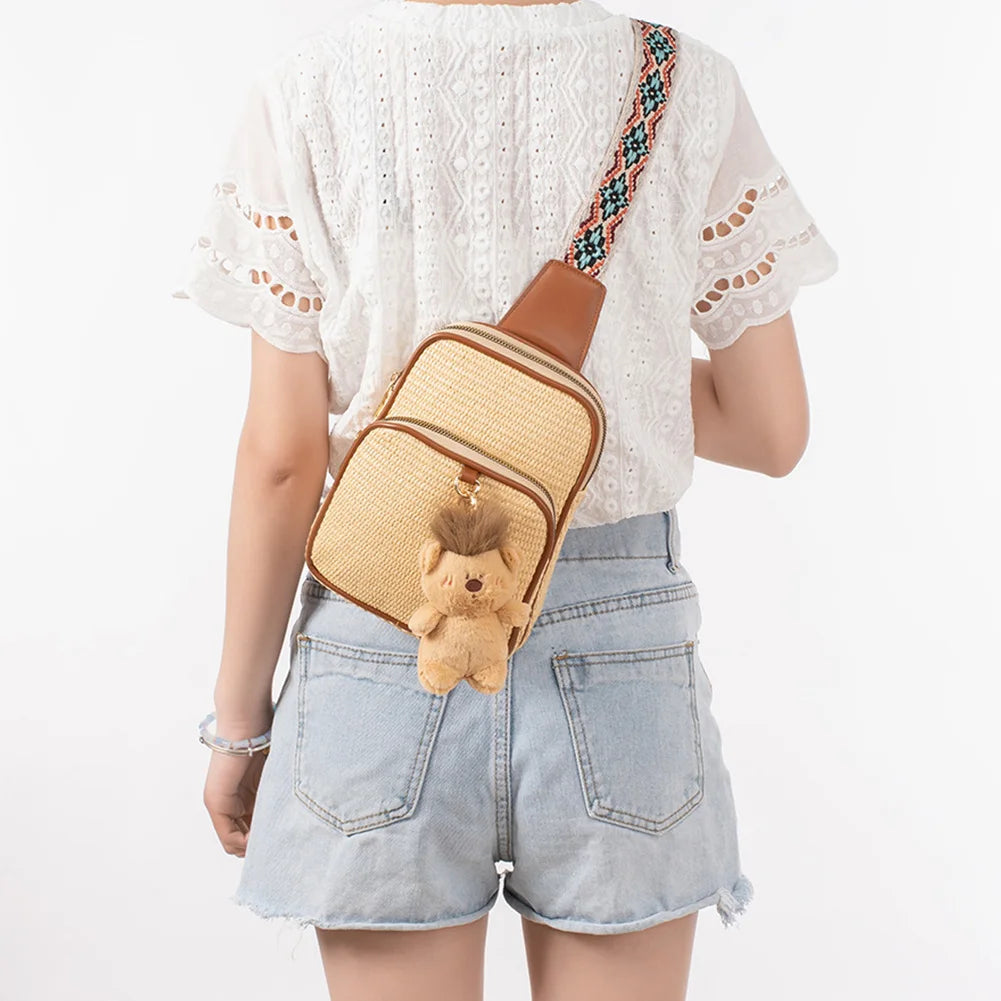 Stylish Straw Woven Crossbody Bag - Perfect for Daily Travel