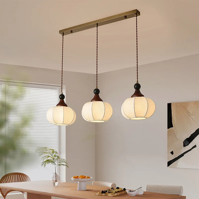 Elegant E27 LED Pendant Lamp - Vintage Solid Wood Chandelier