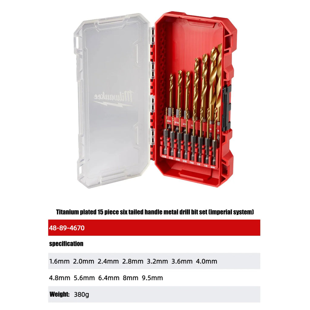 Milwaukee 15PC Titanium Drill Bit Set - Impact Duty Tool Accessories