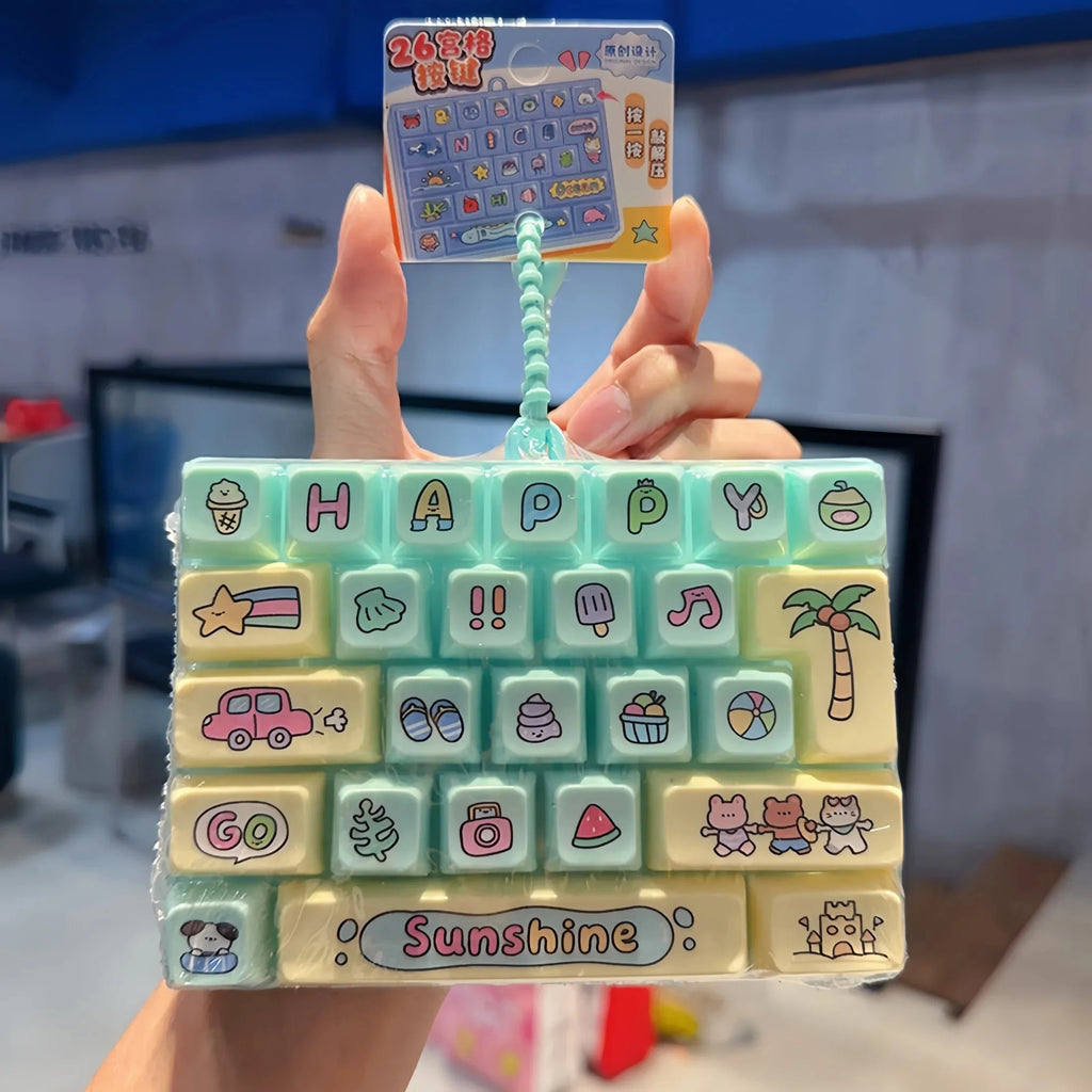 Cute 26-Key Stress Relief Fidget Toy - Durable & Portable Décor