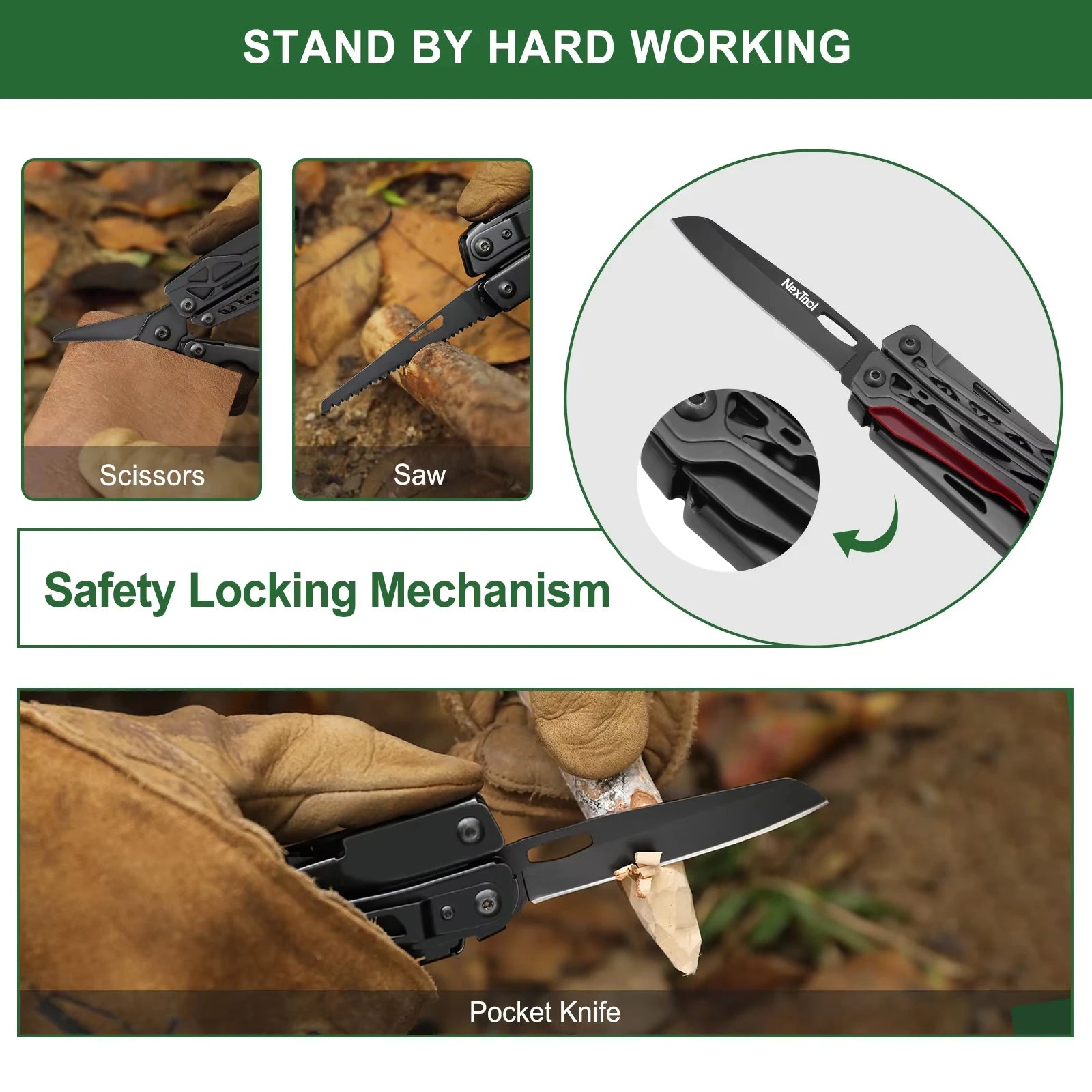 NexTool 11-in-1 Multi-Function Survival Pliers & Scissors Kit