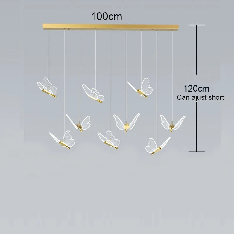 Luxury Modern Acrylic Butterfly Spiral Chandelier - Elegant Home Lighting