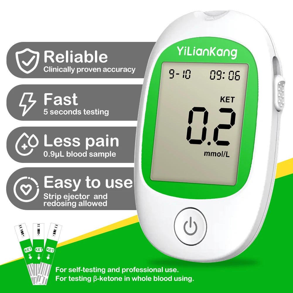 KetoBM Ketone Meter Kit: Precision Ketosis Monitoring with 15 Strips