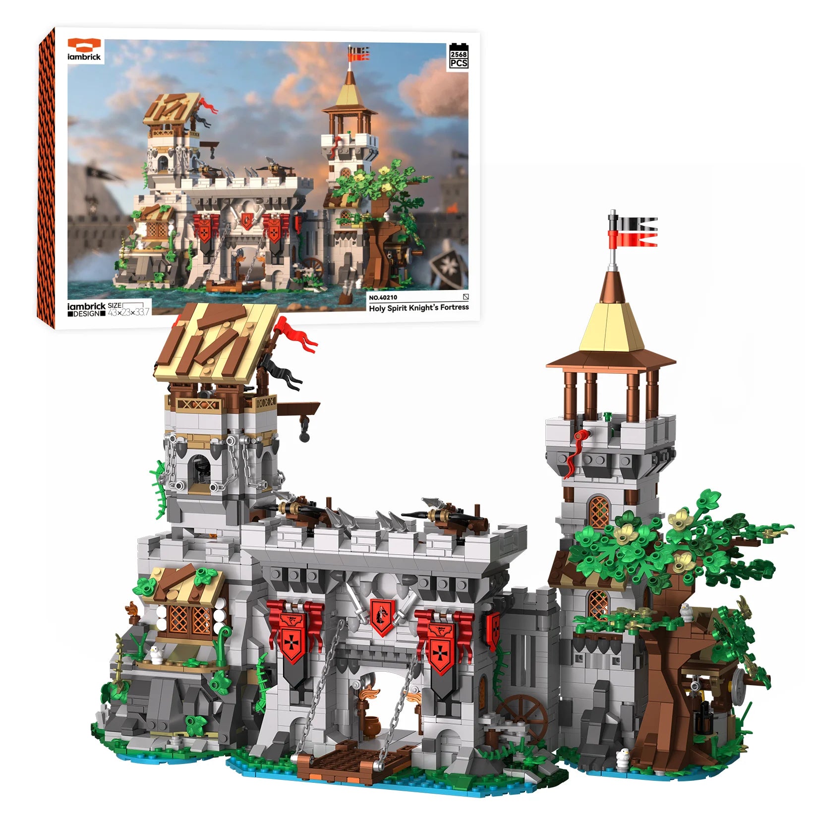 2568PCS Medieval Castle Building Blocks - Holy Spirit Knight's Fortress