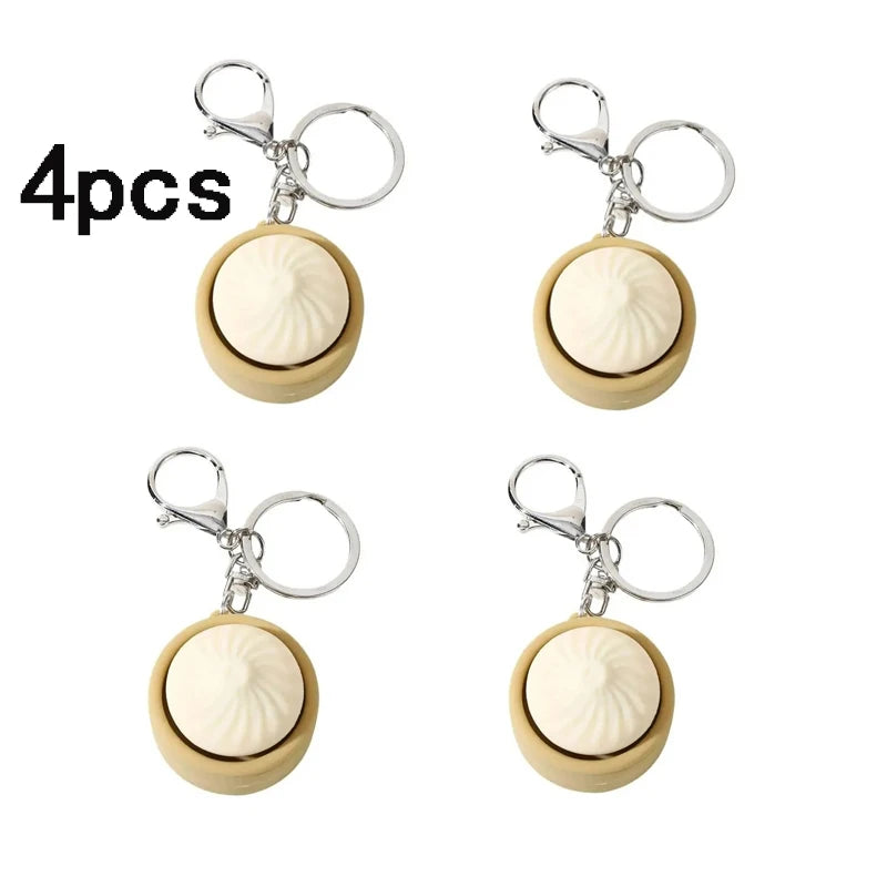 Cute Decompression Bun Keychain - Stress Relief Fun Gifts (1/2/4pcs)