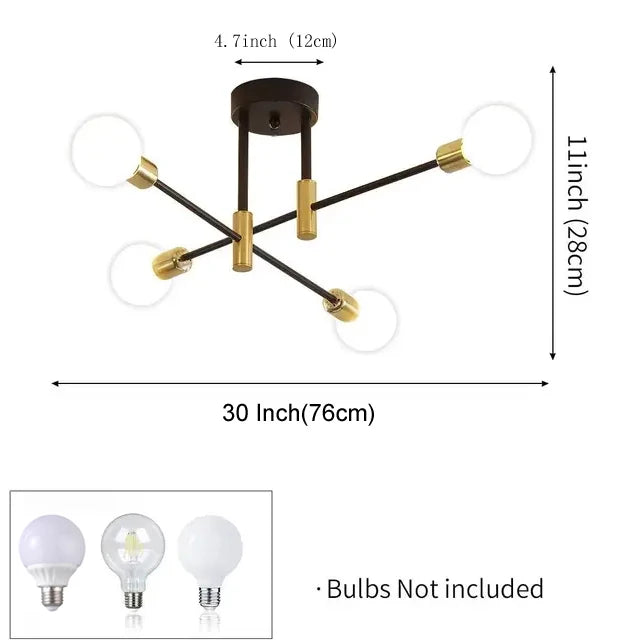 Retro Industrial Wrought Iron LED Ceiling Chandelier for Modern Decor