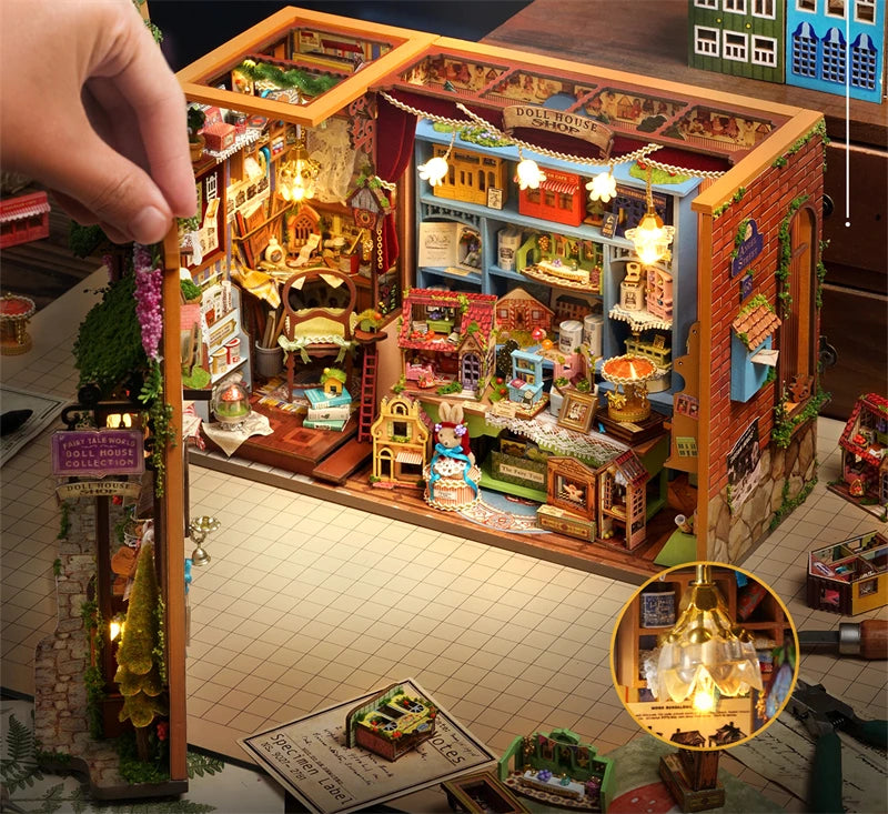 DIY Fairy-Tale Wonderhouse Wooden Miniature Dollhouse Kit with Furniture