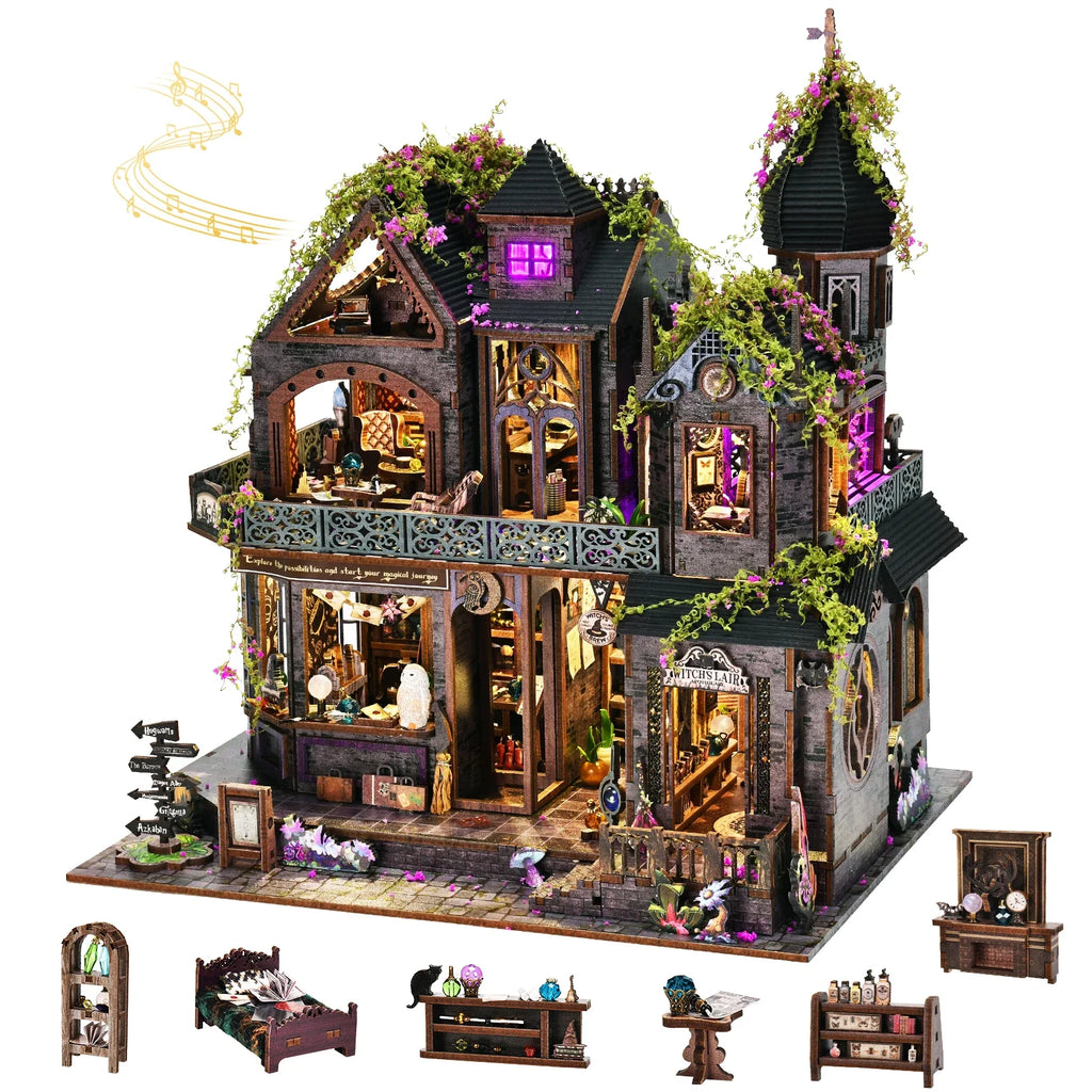 ASLOWSNAIL 3D Magic Castle DIY Book Nook Kit - Wooden Puzzle Decor