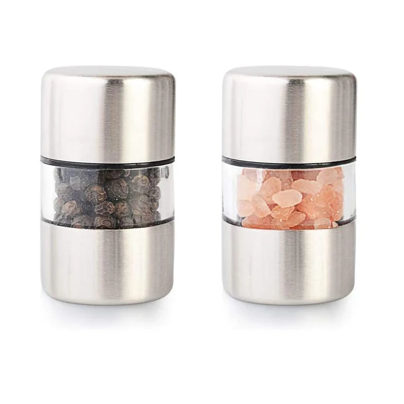 Stainless Steel Mini Grinder | Portable Salt & Pepper Mill for Spices