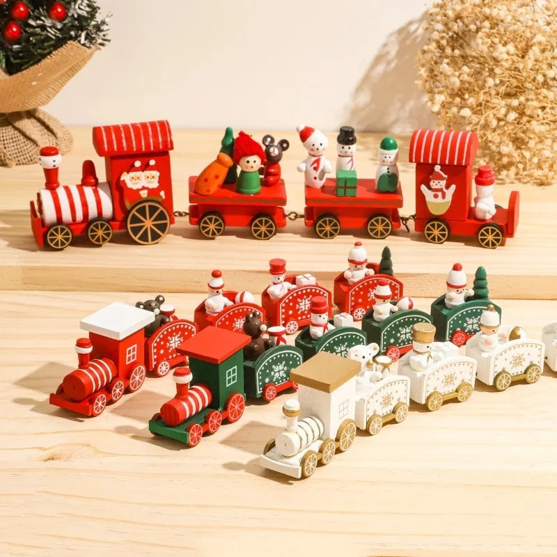 Festive Wooden Christmas Train Ornament - Perfect Holiday Decor