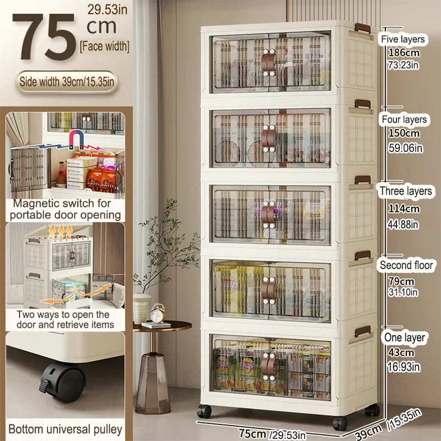 Eco-Friendly Large Capacity Folding Storage Cabinet - Space Saver