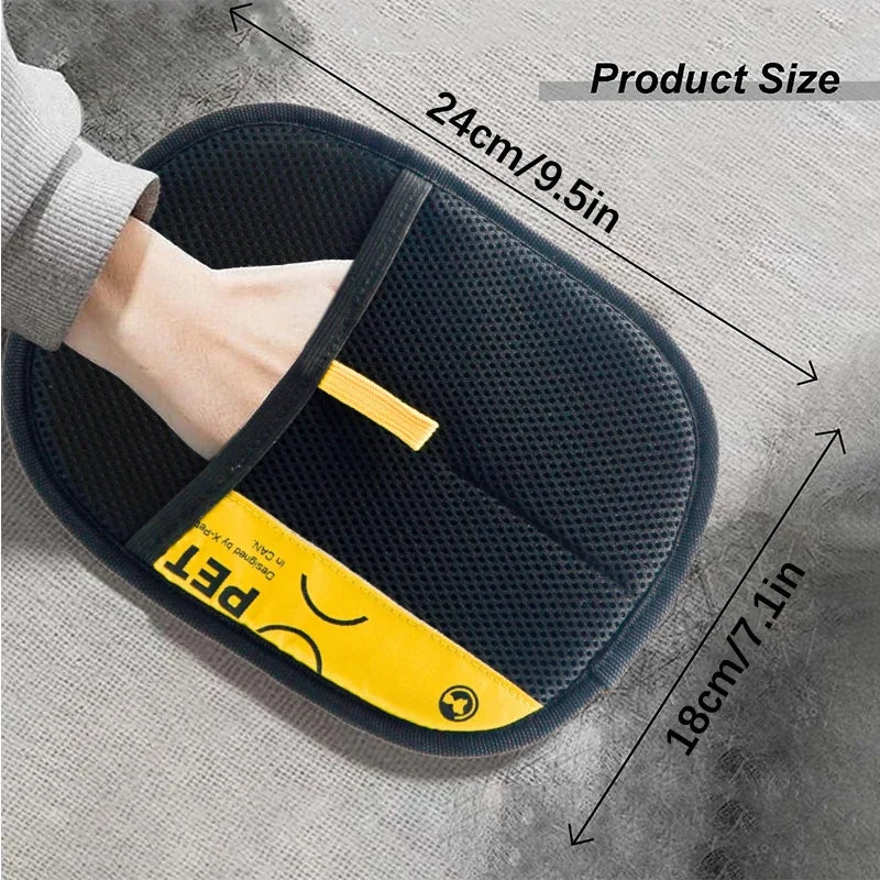 Electrostatic Pet Hair Remover Gloves for Cats & Dogs - 2-in-1 Lint Brush