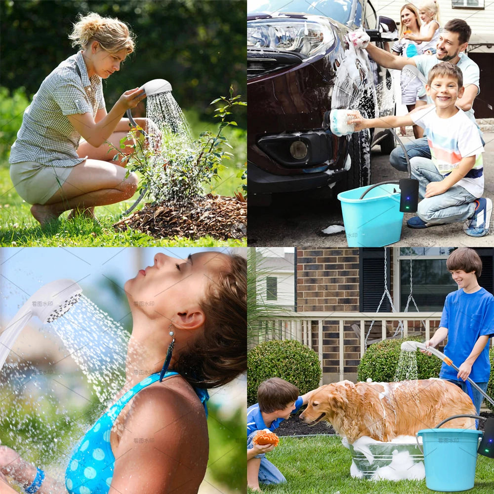 Rechargeable Portable Camping Shower Pump - Waterproof & Versatile