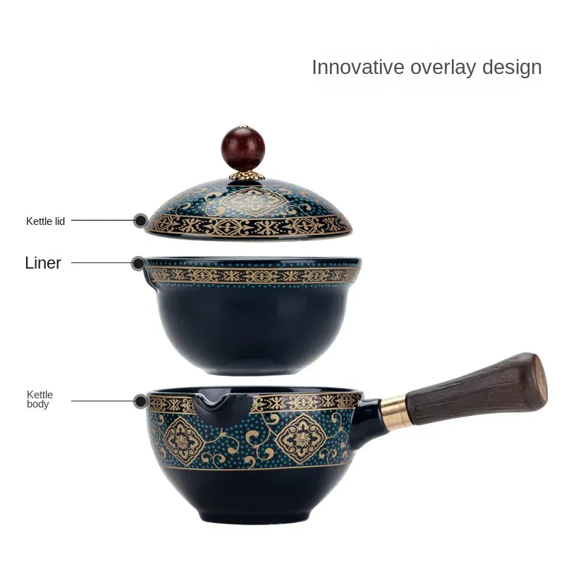 Elegant Sand Ceramic Kung Fu Tea Set - Travel & Gift Ready