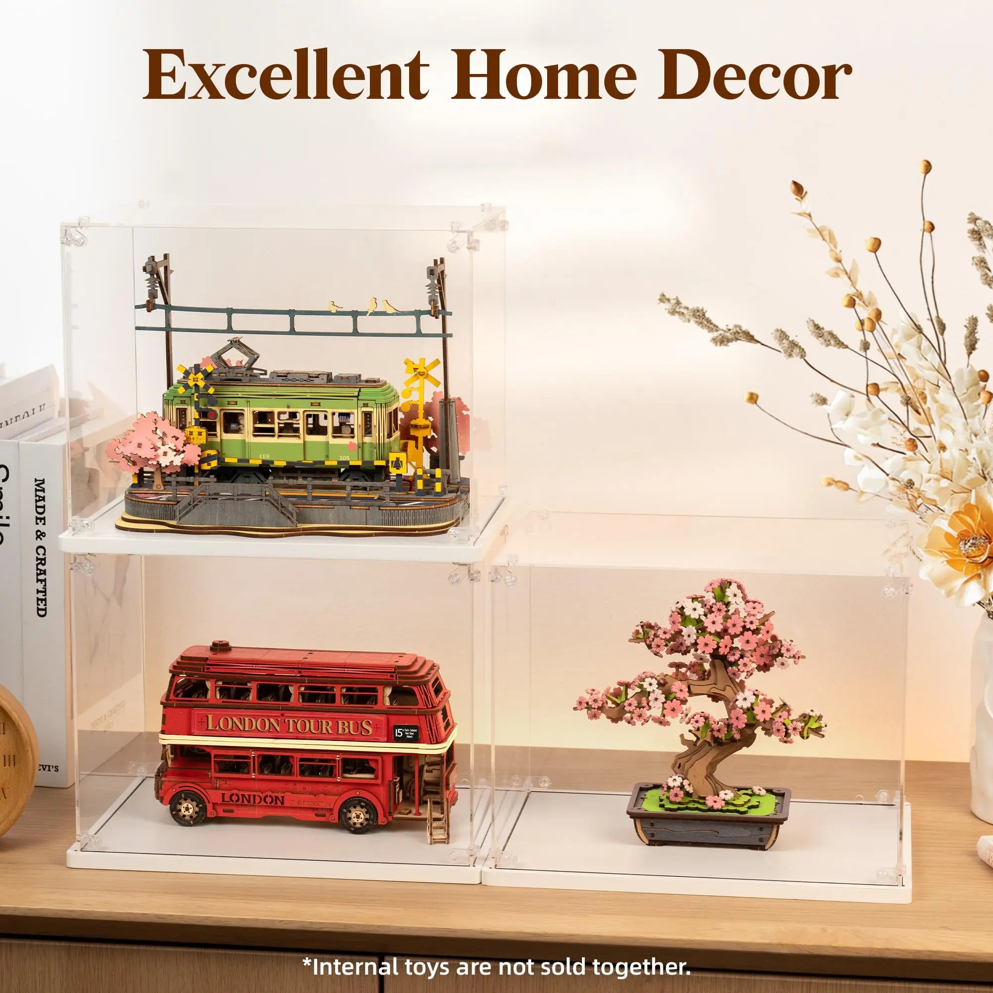 Rolife Acrylic Display Case for Miniature Houses - Dust Cover & Wiring