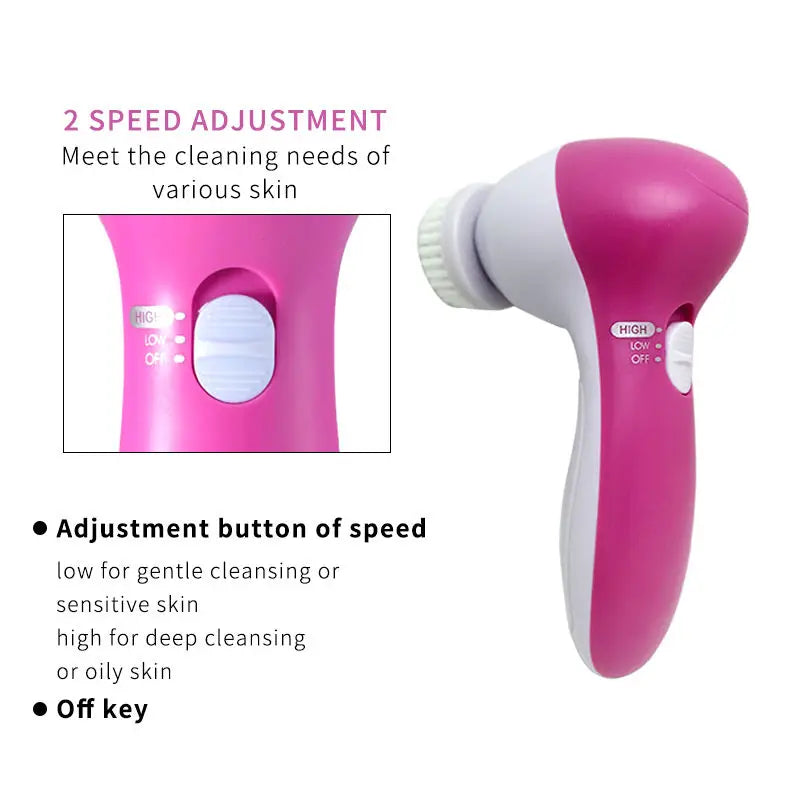 5-in-1 Electric Facial Cleaner & Massager for Deep Skin Purification