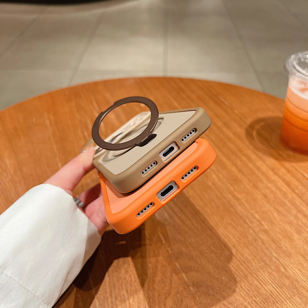 Luxury Magnetic Phone Case with Metal Ring Holder for iPhone 15-17