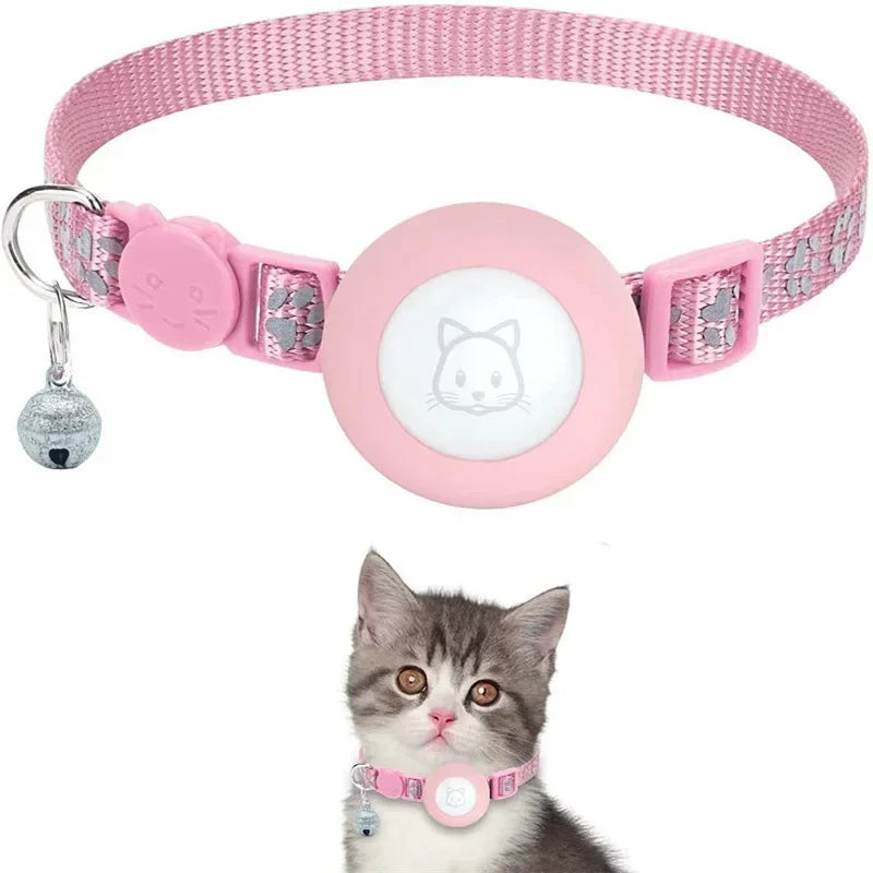 Reflective Cat Collar for Apple Airtag with Safety Buckle & Bell