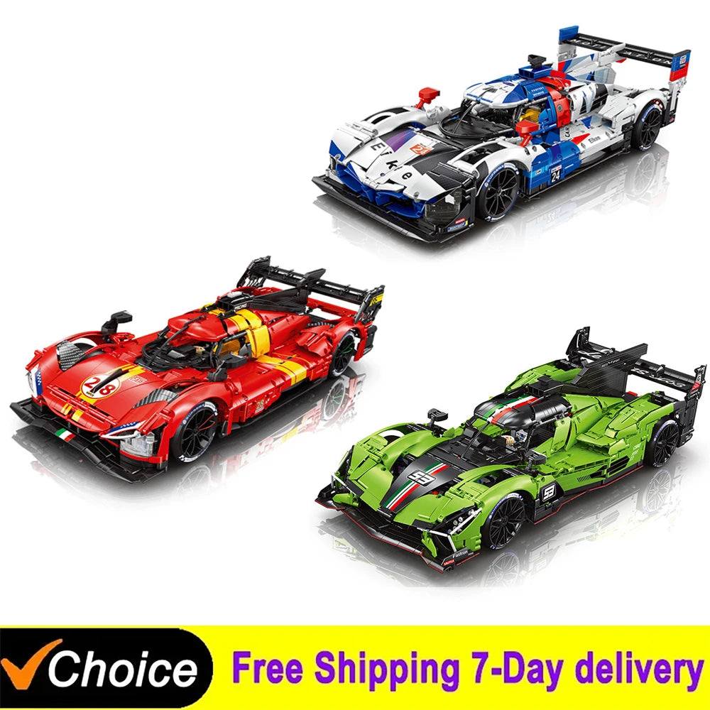 1:8 Scale Super Sport Racing Car Building Blocks for Kids